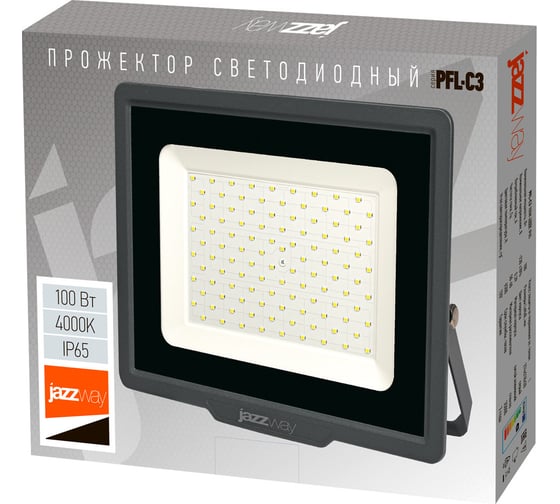 Светодиодный прожектор Jazzway PFL-C3 100Вт 4000К IP65 ДО compact закаленное прозрачное стекло 5045705