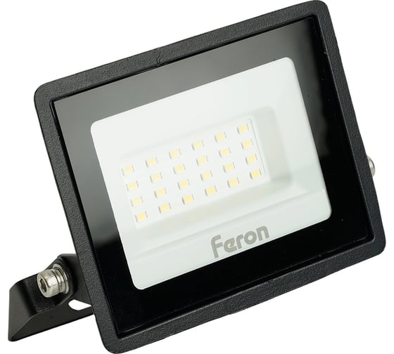 Светодиодный прожектор FERON 2835 SMD 30W 6400K IP65 AC220V/50Hz, черный с матовым стеклом LL-920 32101