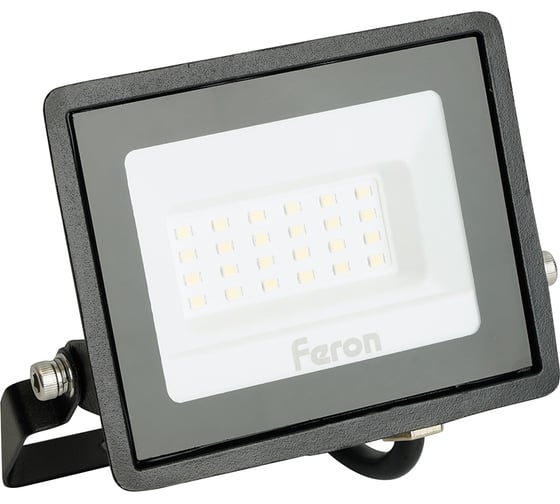 Светодиодный прожектор FERON 2835 SMD 30W 6400K IP65 AC220V/50Hz, черный с матовым стеклом LL-920 32101
