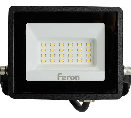 Светодиодный прожектор FERON 2835 SMD 30W 6400K IP65 AC220V/50Hz, черный с матовым стеклом LL-920 32101