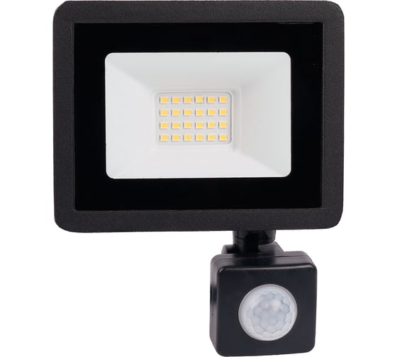 Светодиодный прожектор с встроенным датчиком 2835SMD 30W 6400K AC220V/50Hz IP65, черный в компактном корпусе SAFFIT SFL80-30 29523