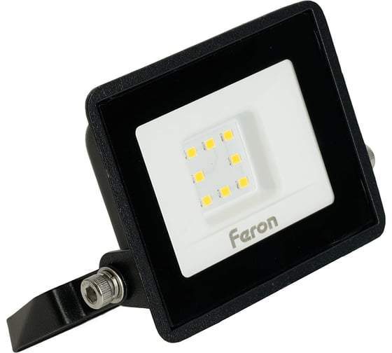 Светодиодный прожектор FERON LL-918 2835 SMD 10W 4000K IP65 AC220V/50Hz, черный прозрачным стеклом 29490