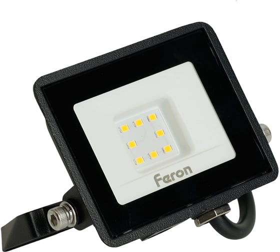 Светодиодный прожектор FERON LL-918 2835 SMD 10W 4000K IP65 AC220V/50Hz, черный прозрачным стеклом 29490