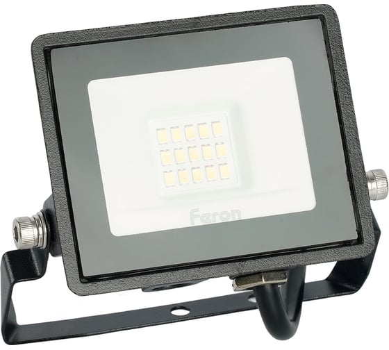 Светодиодный прожектор 2835 SMD 20W 6400K IP65 черный с матовым стеклом FERON LL-919 29492