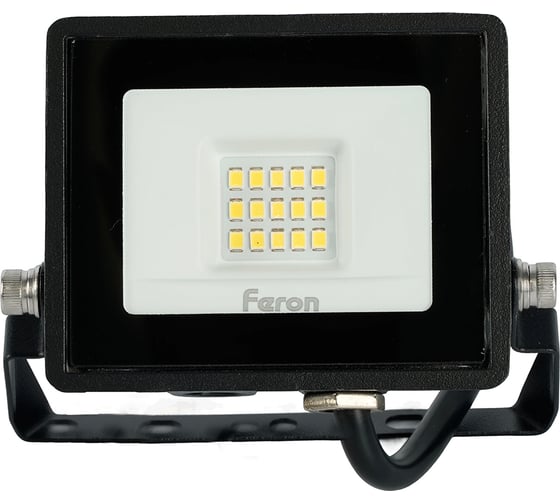 Светодиодный прожектор 2835 SMD 20W 6400K IP65 черный с матовым стеклом FERON LL-919 29492