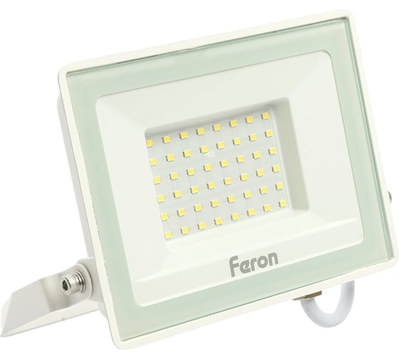 Светодиодный прожектор FERON LL-921 2835 SMD, 50W, 6400K, IP65, белый, с матовым стеклом 29498