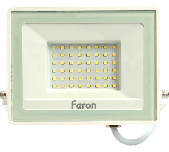 Светодиодный прожектор FERON LL-921 2835 SMD, 50W, 6400K, IP65, белый, с матовым стеклом 29498