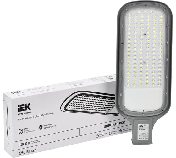 Светильник IEK LED ДКУ 1012-150Ш 5000К IP65 серый LDKU1-1012-150-5000-K03