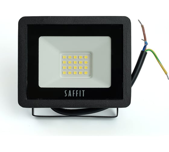 Светодиодный прожектор SAFFIT SFL90-20 2835SMD, 20W 6400K AC220V/50Hz IP65, черный в компактном корпусе 55064