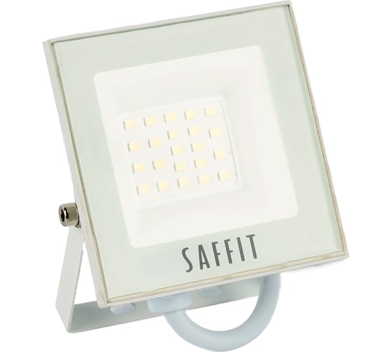 Светодиодный прожектор SAFFIT SFL90-20 2835SMD, 20W 6400K IP65, белый в компактном корпусе 55071 1
