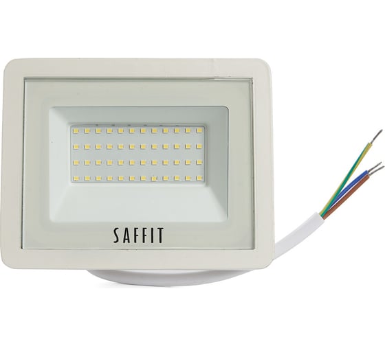 Светодиодный прожектор SAFFIT SFL90-50 2835SMD, 50W 6400K AC220V/50Hz IP65, белый в компактном корпусе 55073
