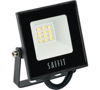 Светодиодный прожектор SAFFIT SFL90-10 2835SMD, 10W 4000K AC220V/50Hz IP65, черный в компактном корпусе 55074