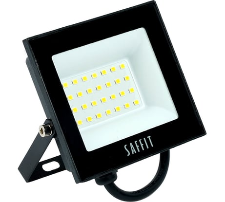 Прожектор светодиодный 2835SMD SAFFIT 30W 4000K AC220V/50Hz IP65, черный в компактном корпусе, SFL90-30 55076