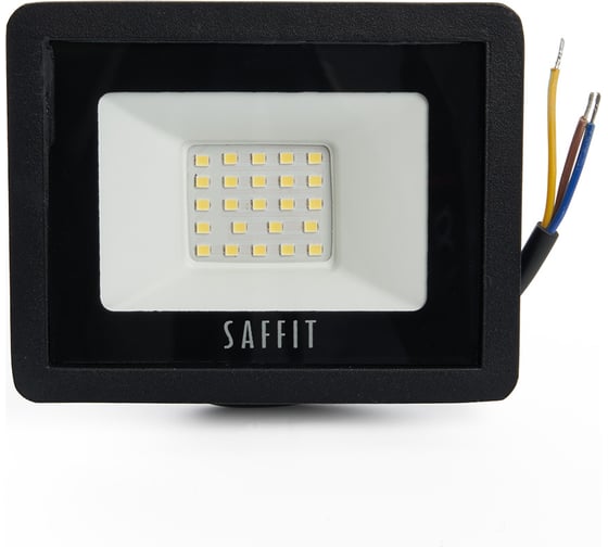 Светодиодный прожектор SAFFIT SFL90-30 2835SMD, 30W 4000K AC220V/50Hz IP65, черный в компактном корпусе 55076