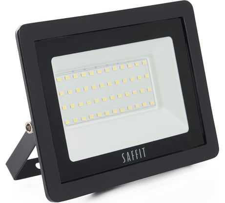 Прожектор светодиодный 2835 SMD SAFFIT 50W 4000K AC220V/50Hz IP65, черный в компактном корпусе, SFL90-50 55077