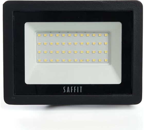 Светодиодный прожектор SAFFIT SFL90-50 2835SMD, 50W 4000K AC220V/50Hz IP65, черный в компактном корпусе 55077