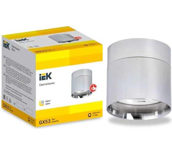 Накладной потолочный светильник IEK Lighting 4014 поворотный под лампу gx53 хром LT-UPB0-4014-GX53-1-K23