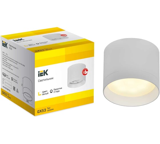 Накладной потолочный светильник IEK Lighting 4015 под лампу gx53 белый LT-UPB0-4015-GX53-1-K01