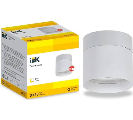 Накладной потолочный светильник IEK Lighting 4014 поворотный под лампу gx53 белый LT-UPB0-4014-GX53-1-K01