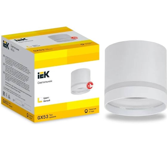 Накладной потолочный светильник IEK Lighting 4016 под лампу gx53 белый LT-UPB0-4016-GX53-1-K01