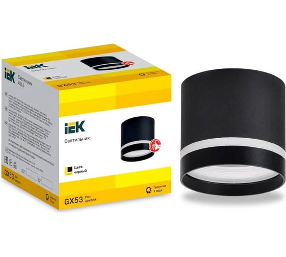 Накладной потолочный светильник IEK Lighting 4016 под лампу gx53 черный LT-UPB0-4016-GX53-1-K02