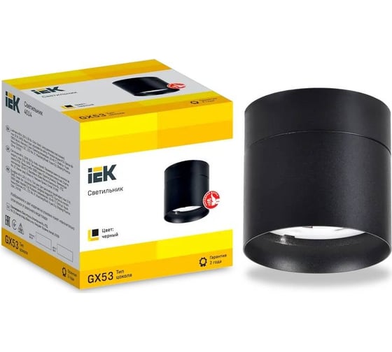 Накладной потолочный светильник IEK Lighting 4014 поворотный под лампу gx53 черный LT-UPB0-4014-GX53-1-K02