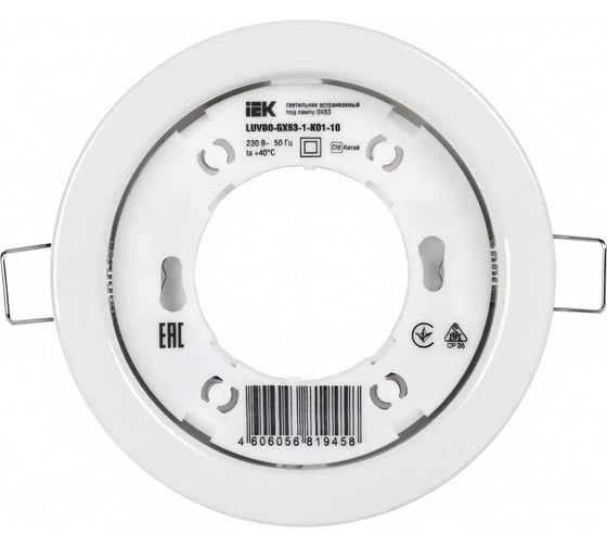 Встраиваемый светильник IEK Lighting 4114 под лампу gx53 белый LUVB0-GX53-1-K01-10