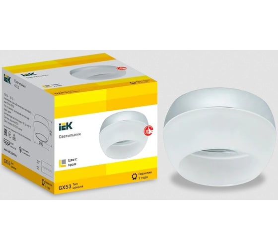 Накладной потолочный светильник IEK Lighting 4010 под лампу gx53 хром LT-UPB0-4010-GX53-1-K23