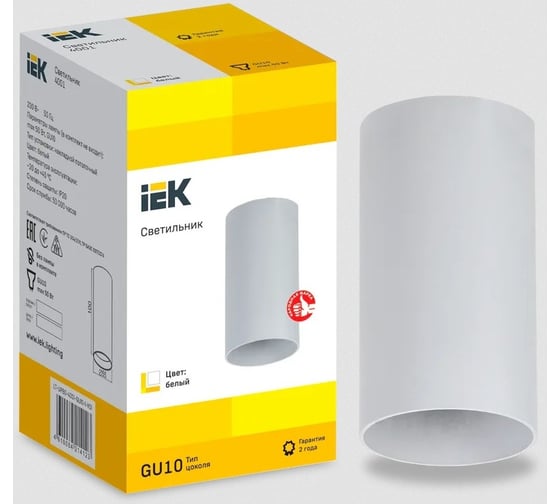 Накладной потолочный светильник IEK Lighting 4001 под лампу gu10 белый LT-UPB0-4001-GU10-1-K01