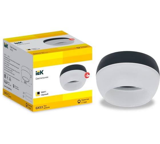 Накладной потолочный светильник IEK Lighting 4010 под лампу gx53 черный LT-UPB0-4010-GX53-1-K02