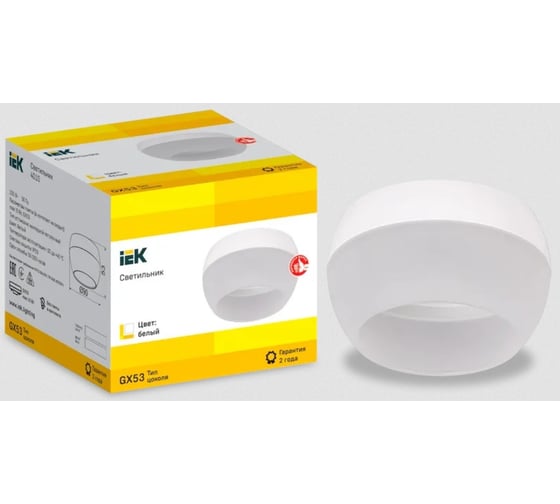 Накладной потолочный светильник IEK Lighting 4010 под лампу gx53 белый LT-UPB0-4010-GX53-1-K01