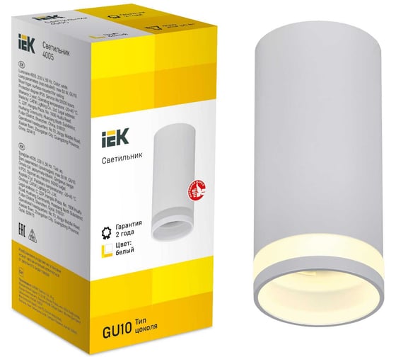 Накладной потолочный светильник IEK Lighting 4005 под лампу gu10 белый LT-UPB0-4005-GU10-1-K01