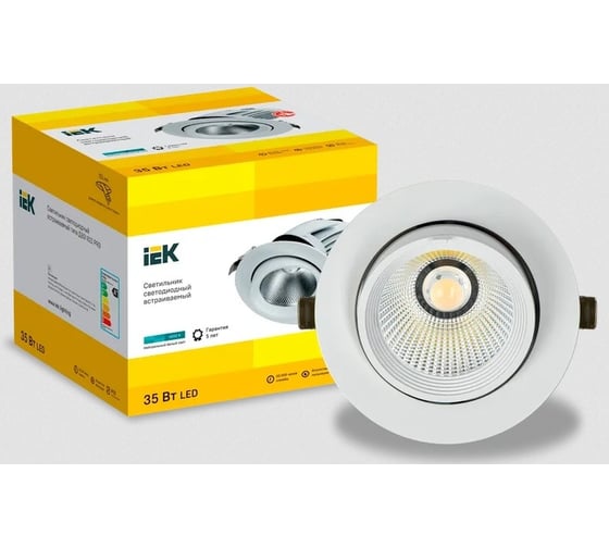 Светодиодный светильник IEK Lighting pro коленчатый дво 1822 35вт 4000к ip20 круг белый LTP-DSO0-1822-35-40-K01