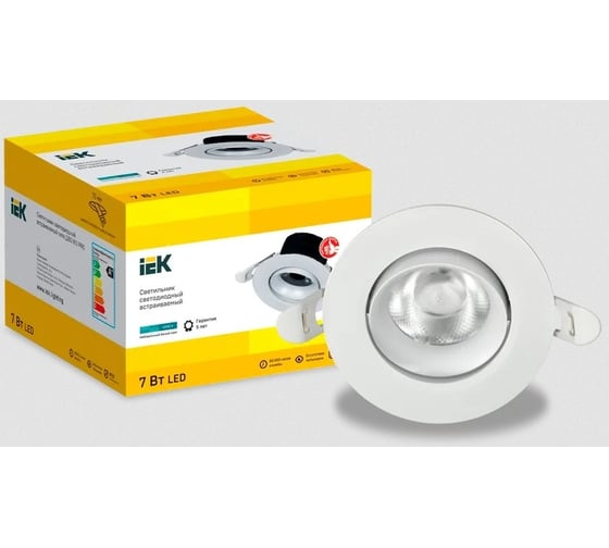Светодиодный светильник IEK Lighting pro поворотный дво 1812 7вт 4000к ip20 круг белый LTP-DSO0-1812-07-40-K01