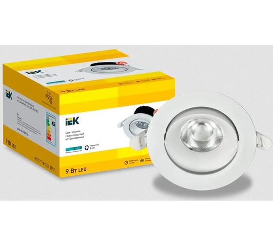 Светодиодный светильник IEK Lighting pro поворотный дво 1813 9вт 4000к ip20 круг белый LTP-DSO0-1813-09-40-K01