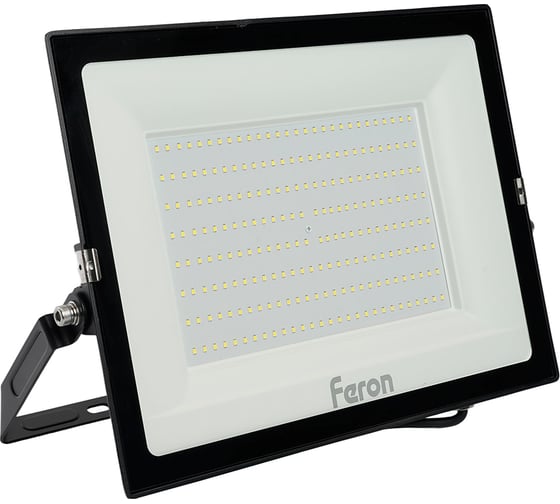 Светодиодный прожектор Feron LL-924 2835 SMD 200W 6400K IP65 AC220V/50Hz, черный с матовым стеклом 29499