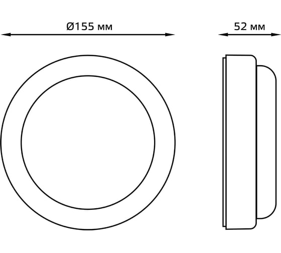 Св-к Gauss светодиодный Elementary IP65 D155*52 15W 1500lm 4000K 175-265V ЖКХ круглый с дежурным режимом и акустическим датчиком 126411215-DMA