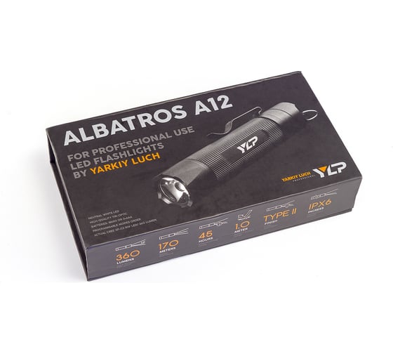 Фонарь ЯРКИЙ ЛУЧ YLP A12 Albatros CREE XP-G2 360лм, 3 режима, клипса, под аккум. 18650 3xAAA 4606400105640