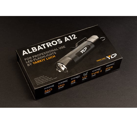 Фонарь ЯРКИЙ ЛУЧ YLP A12 Albatros CREE XP-G2 360лм, 3 режима, клипса, под аккум. 18650 3xAAA 4606400105640