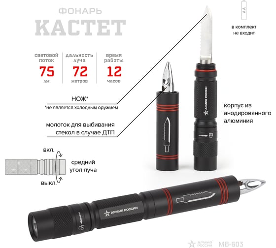 Универсальный фонарь ЭРА MB-603 АРМИЯ РОССИИ Б0030196