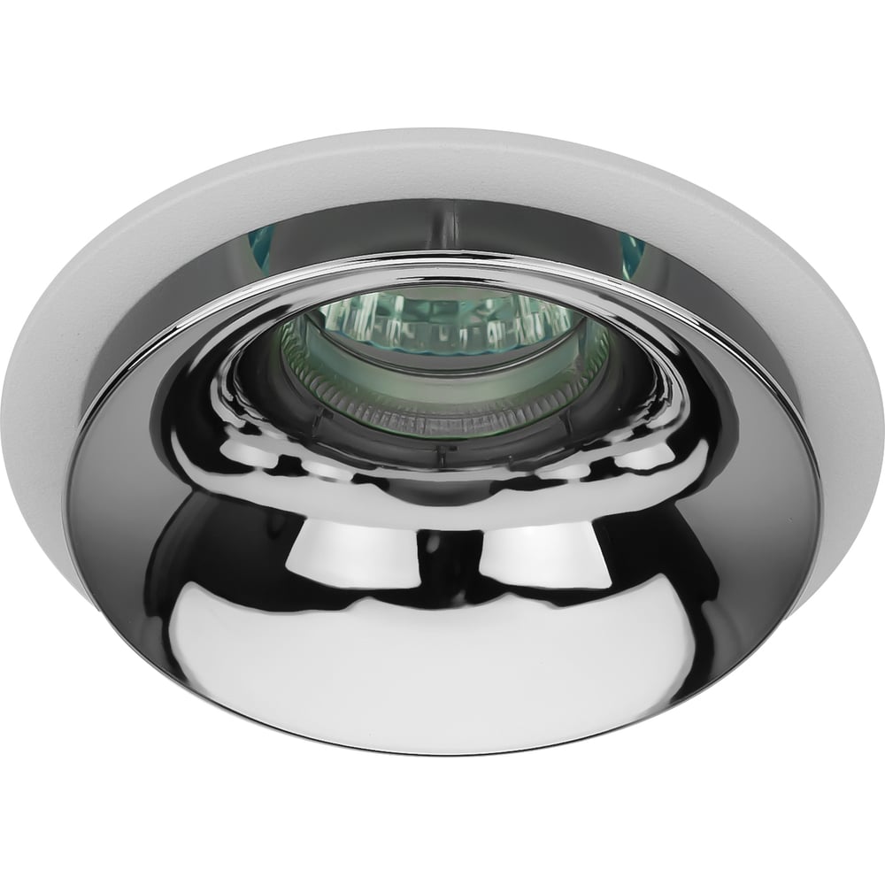 ДекоративныйвстраиваемыйсветильникЭРАKL103WH/CHMR16,GU5.3,белый/хром,Б0056353