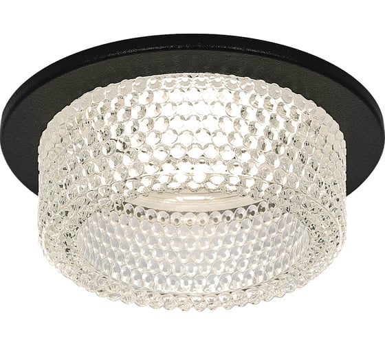 Декоративный встраиваемый светильник ЭРА DK109 BK/CL MR16, GU5.3, черный/прозрачный Б0058417 1