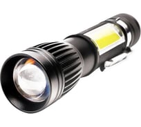 Аккумуляторный фонарь Ultraflash Led5333 (4В, черный, led+cob, 3 Вт, фокус, 4 режима, usb, бокс са) 15131