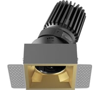 Светодиодный светильник FIBERLI MR1215, квадратная рамка, золотой отражатель, 12130105