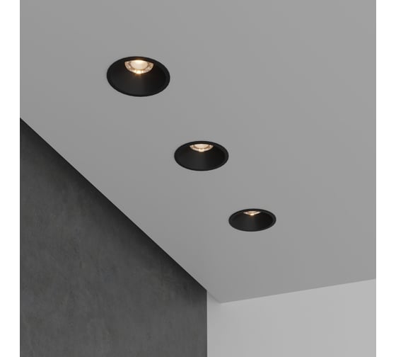 Встраиваемый светодиодный светильник Elektrostandard 7w 3000k bk черный 15266/led a063926