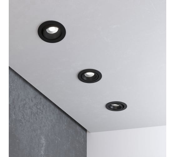 Встраиваемый светодиодный светильник Elektrostandard 7w 3000k bk/bk черный/черный 15267/led a063972