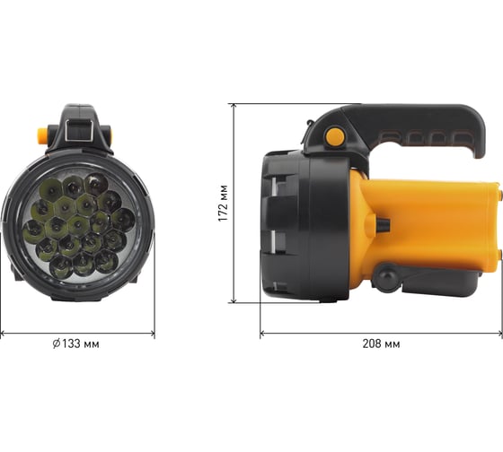 Фонарь-прожектор ЭРА PA-602 Альфа 19xLED, литий 3Ач, ЗУ 220V+12V, карт Б0031033