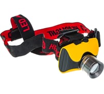 Налобный аккумуляторный фонарь Ultraflash E157 220В, желтый, CREE 3 Вт, фокус, 3 режима, бокс 12351