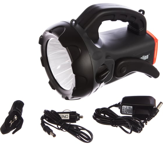 Аккумуляторный фонарь Camelion 2931R2 220В/12В, карбон, 10W CREE LED, 4В 4Ач, пластик, коробка 11459