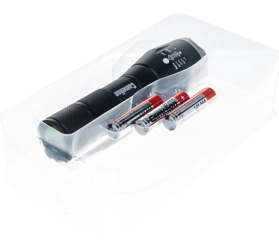 Фонарь Camelion LED5136 черный, LED XML-T6, ZOOM, 5 режимов, 3XLR03 в комплекте, алюминий, блистер 12971